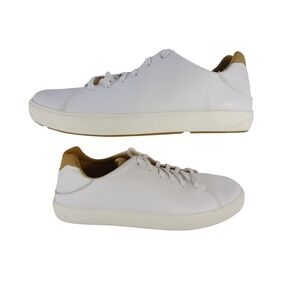 OluKai Lae'ahi Li 'Ili Mens White Leather Casual Sneakers Size 9.5